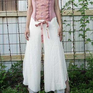 High Waist Silk Genie Pants